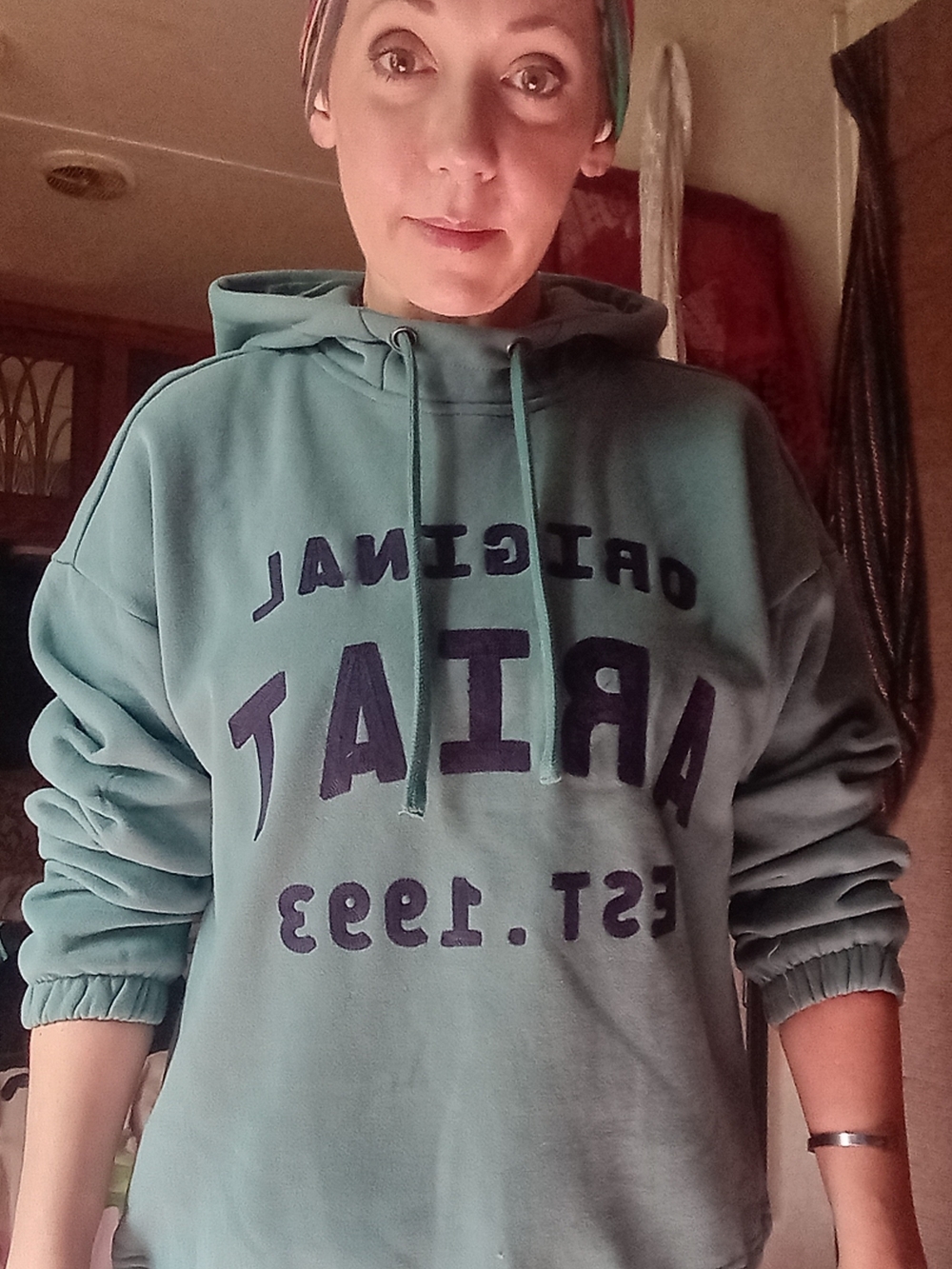 Ariat Teal Green Hoodie with Navy Logo